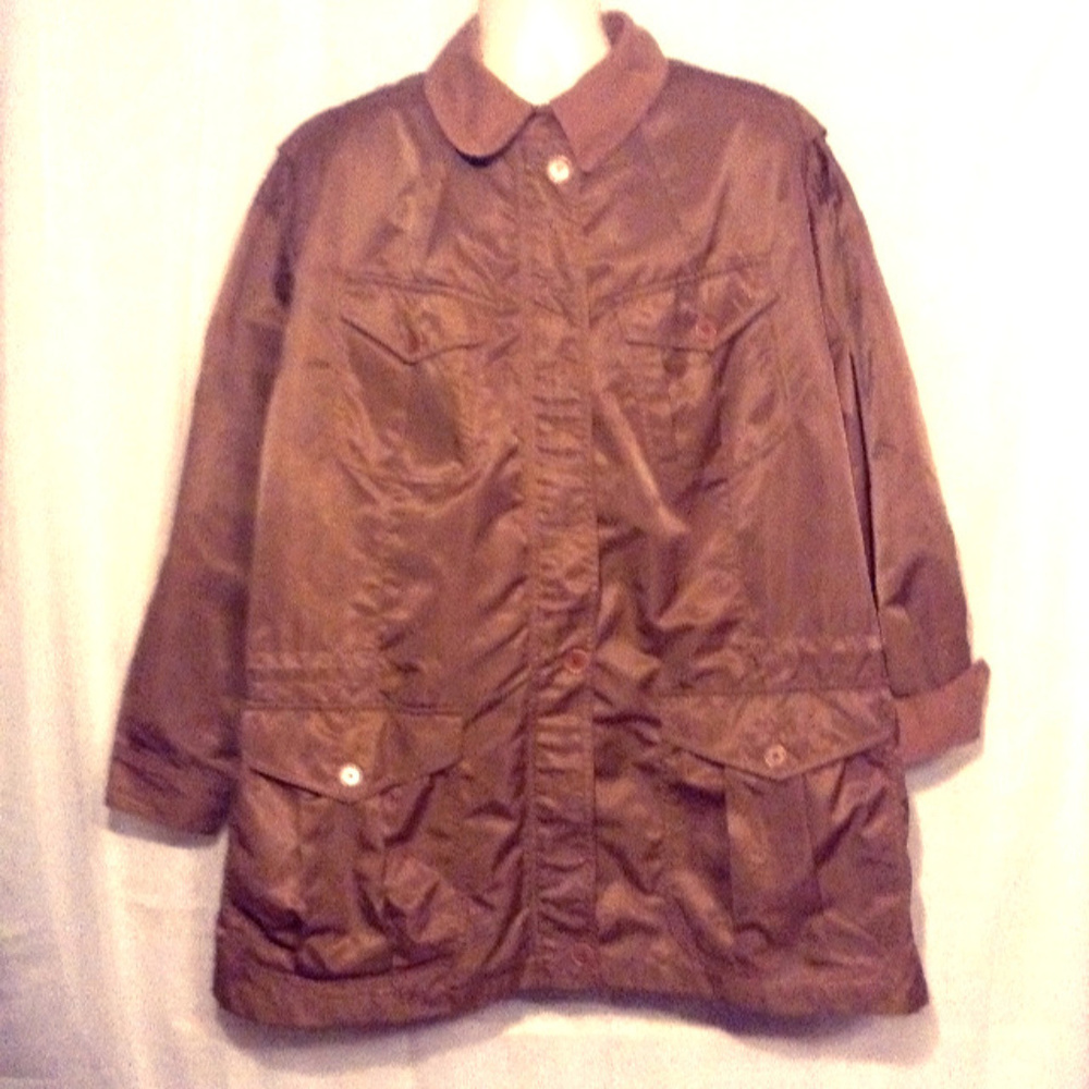 Lauren Ralph Lauren Brown Windbreaker Mesh Liner Size Large  NWOT